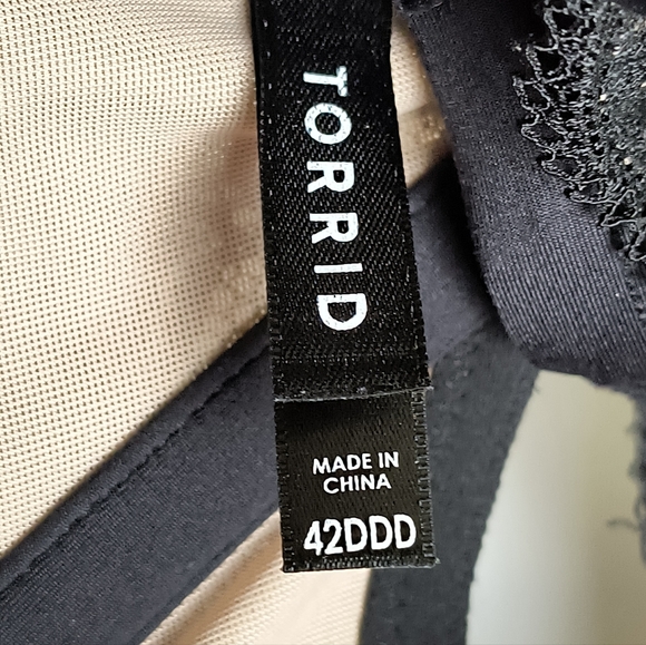 TORRID Black Push-Up Racerback Women's Bra Underwire Size 44DDD Adjustable Strap - Picture 6 of 8